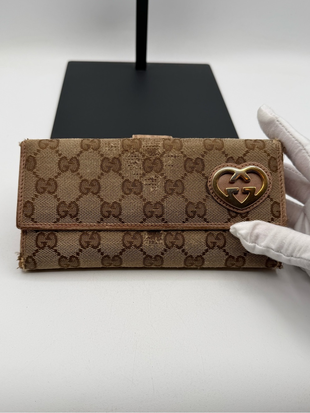 Gucci Long Heart Monogram Wallet